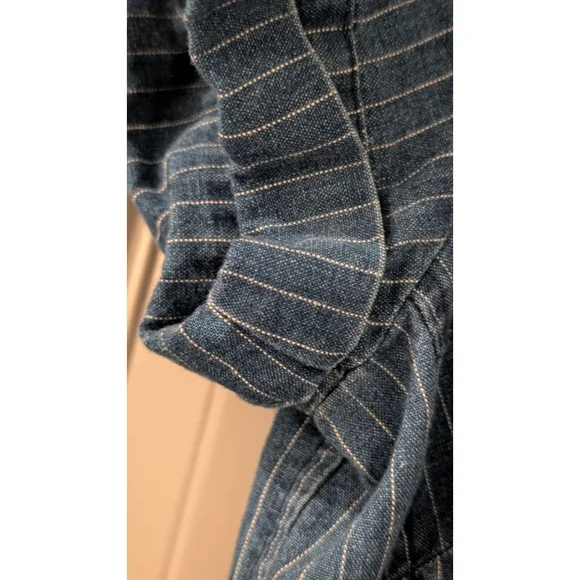 Women's J.CREW Blue & White Striped Denim Mini Dress Size 6 - Picture 4 of 8